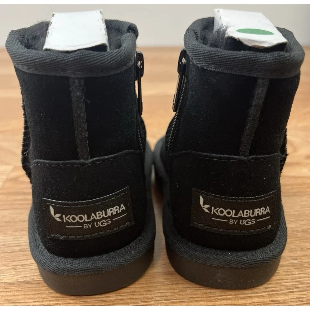 Koolaburra by UGG Koola Mini Black Shearling Style Boots Toddler Size 6 NEW